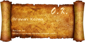 Oravan Kozma névjegykártya